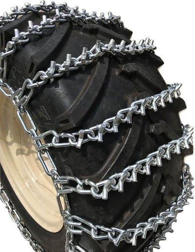 TireChain.com 20-10-8 2-Link V-Bar Tire Chains - Ice Traction Chains for Lawn & Garden Tractor Tires