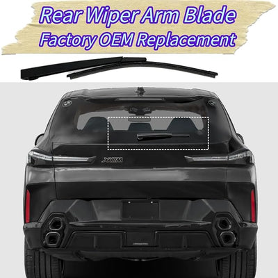 Rear Wiper Blade & Arm Replacement for BMW XM 2025 2024 2023 - OEM Fit for Base Label Models - All-Season Rear Back Windshield Wiper Blade Set
