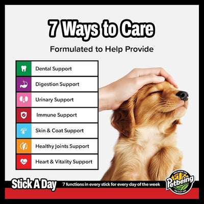 Stick a Day for Dogs | Daily Real Meat Dog Chew Sticks with 7-in-1 Wellness Support | Dog Treats with Vitamins & Nutrients for Daily Routine | Chicken Flavor, 28 Count