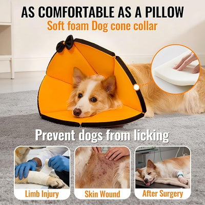 MAXFUT Soft Dog Cone Collar,Foam Cone for Dogs to Stop Licking After Surgery,Non Inflatable Dog Donut Cone (Pink, S)