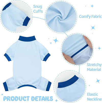 XPUDAC 4 Pack Dog Pajamas for Small Dogs, Soft Dog Onesie, Comfy Puppy Clothes Lightweight Pet Pjs Outfit Pet Clothes for Boy, L
