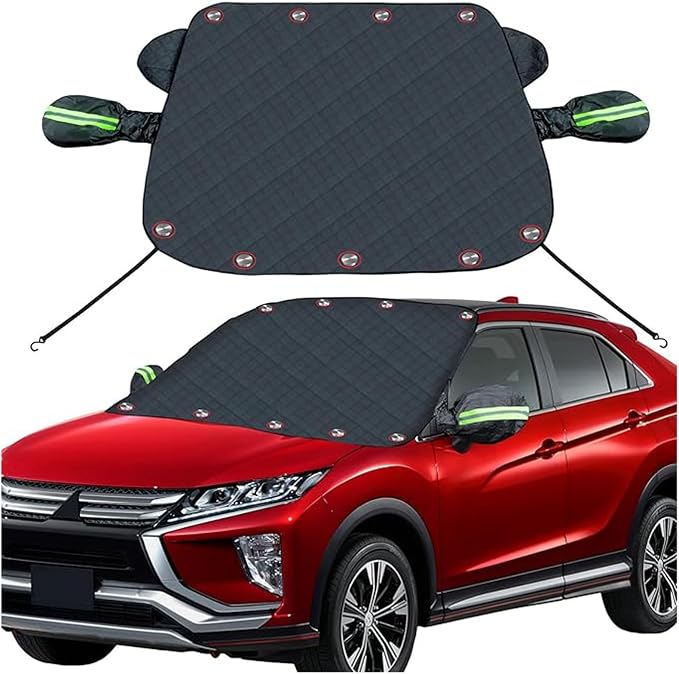 Windshield Cover for Ice and Snow for Ford Escape 2000-2019 2020 2021 2022 2023 2023 2024 2025, Car Magnetic Anti-Snow Cover Frost with Side Mirror Covers Accessories,Black