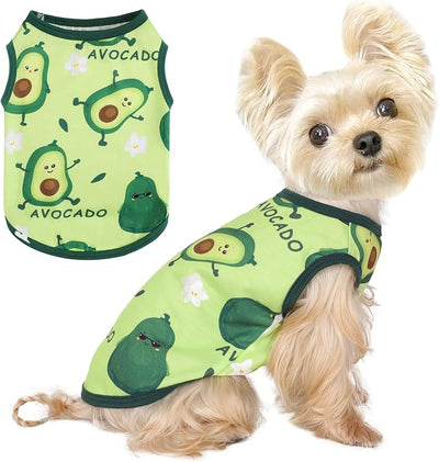 Dog Shirt Vest Dog Clothes for Small Dogs Boy Girl Stretchy Summer Puppy T-Shirts Soft Breathable Lightweight Puppy Sweatshirt Pet Cat Outfit (Avocado, X-Small)