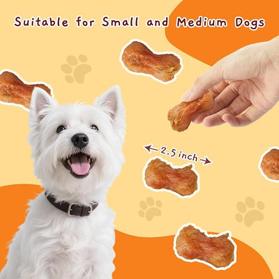 Jungle Calling Dog Treats, 2.5" Chicken Wrapped Peanut Butter Bones, Rawhide Free & Easily Digestible Training Snacks for Small & Medium Dogs, 14 oz, 16 Count