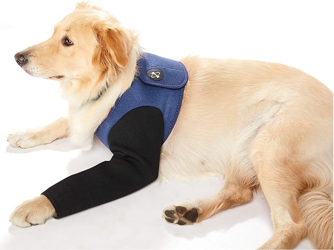 Coodeo Dog Recovery Suit, Cone Collar Alternative, Abrasion Resistant Dog Recovery Sleeve, Washable 2.5mm Thick and Waterproof, Pet Wounds Prevent Licking, Bite, Keep Dry（Blue，3XS