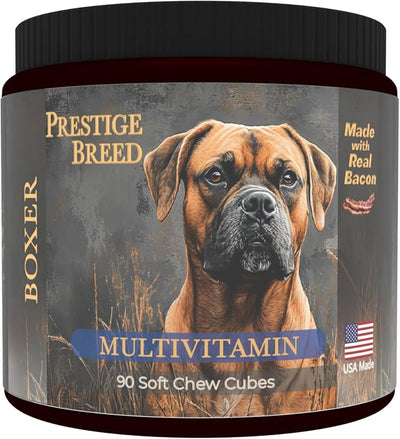 Multivitamins, Balanced Nutrition for Your Boxer, 90 Count, Made in the USA with Real Bacon