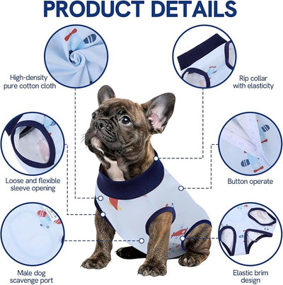 SAWMONG Recovery Suit for Dogs Female Male, Breathable Dog Onesie Body Suit After Surgery Spay Neuter, Professional Pet Surgical Suit, Substitute Pet E-Collar Cone (Blue, Small)