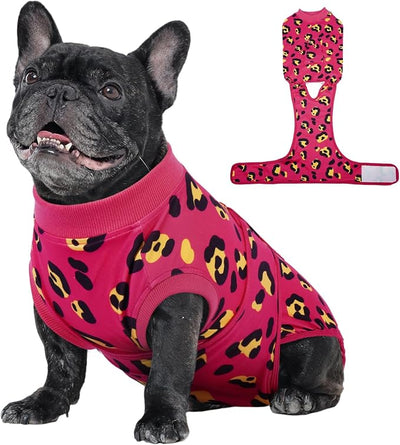 Kuoser Dog Recovery Suit for Dogs After Surgery,Professional Surgical Onesie for Female Male Dogs Spay Neuter,Soft Dog Surgery Suit Bodysuit for Abdominal Wounds Skin Disease,Rose S