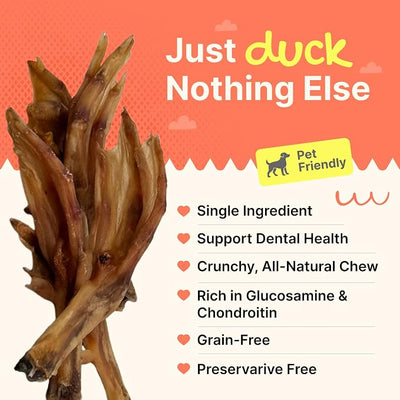 Gaines Pet Duck Feet for Dogs – 20 Count, Natural Chews with Glucosamine, Chondroitin & Collagen – Single Ingredient Dog Treats, Grain-Free, USA Made, Joint & Dental Health Support
