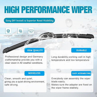 OEM Windshield Wiper Blades Replacement for Nissan Murano 2015-2024 Infiniti QX50 2019-2025 Acura RDX 2019-2025, All Weather Original Factory Quality Front & Rear Wipers Set 26"+18"+12" (Pack of 3)