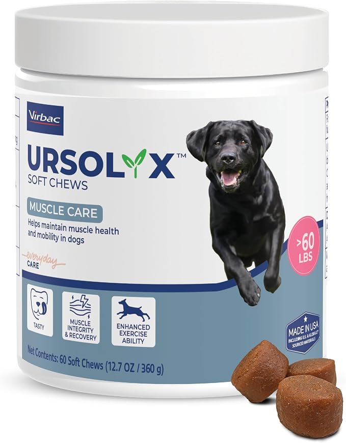 URSOLYX™ Soft Chews for Dogs | Muscle Health Support for Senior, Active or Recovering Dogs, Large Over 60lbs | 60 Count 2- Month Supply