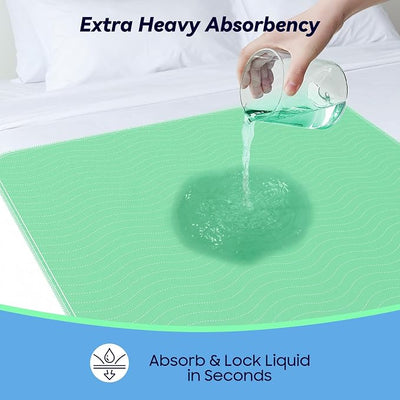 4 Pack 36” x 54” Extra Heavy Absorbency Washable Underpads, Waterproof Nursing Pads Incontinence Bed Pads, Reusable Washable Pee Pads for Dogs, Diaper Changing & Adults, Mattress Protector