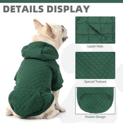 KOOLTAIL Small Dog Sweater, Ultra-Warm & Soft Winter Fall Sphynx Cat Clothes for Cats Only, Lightweight Dog Hoodie Sweatshirt for Small Dogs Boy Girl Yorkie, Chihuahua, Shih-Tzu, Puppy,Green XS