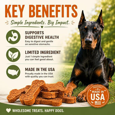 Gaines Family Farmstead Sweet Potato Dog Bones – 14 oz Bag, All-Natural, Single Ingredient, Grain-Free Dog Treats for Digestive Health, High Fiber - Training & Rewards, Made in USA