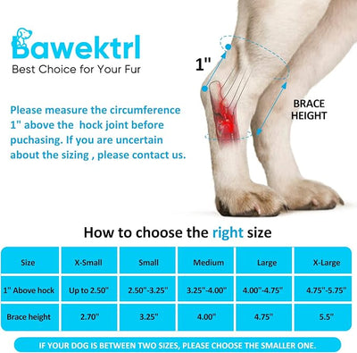 Dog Leg Braces for Rear Legs, Hock Brace for Back Legs with Metal Strips and Safety Reflective Straps for Short Legs, Joint Warps Support for Hind Legs Injuries Sprains Arthritis (Small(1Pair))