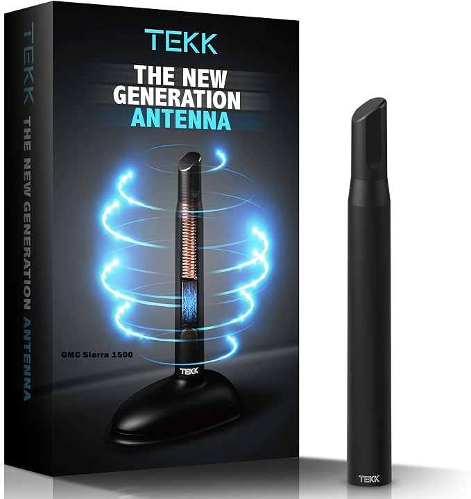 Tekk Short Antenna Compatible with 2010-2026 GMC Sierra 1500 & Chevy Silverado 1500 / Designed for Optimized FM/AM Reception / 4.8 Inches