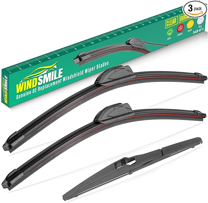 26" 18" 8" Windshield Wiper Blades Replacement for Lexus CT200h CT 200h 2011 2012 2013 2014 2015 2016 2017 Premium All Weather Front Rear Wipers Set - OEM Quality (Pack of 3)