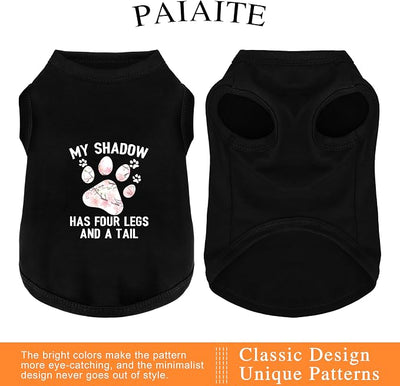 Discover Cozy Cotton Canine Wear: Soft, Lightweight, and Breathable Dog Shirt Vest with Eye-Catching Graphics (My Shadow HAS Four LESGS and A Tail), Keeping Your Furry Friend Warm! Purple S