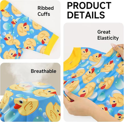 XPUDAC 4 Pieces Dog Pajamas for Large Dogs Pjs Clothes Puppy Onesies Outfits for Doggie Duck Shirts Sleeper for Pet Cats Jammies-7X-Large