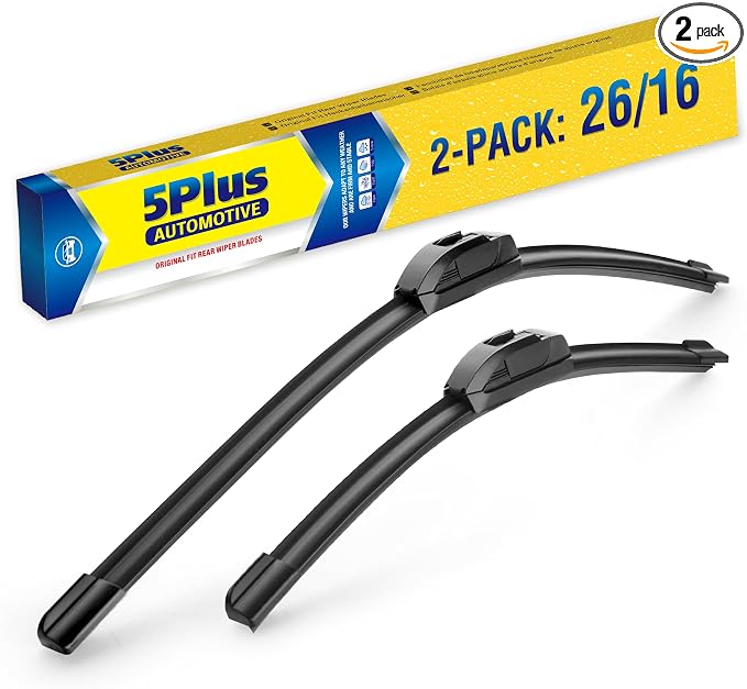 5 PLUS Custom-Fit Wipers fits Toyota Corolla 2009-2018 Windshield Wipers | 26" and 16" Wiper Blade Set,All-Seasons,Streak-Free Wiping,Quiet Clear Visibility,OEM Quality,Original Equipment Replacement
