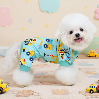 XPUDAC 4 Pack Dog Pajamas for Small Medium Sized Doggie Comfy Strechy Dog Pjs for Boy Puppy Clothes Cat Onesies Pet Outfits, XL