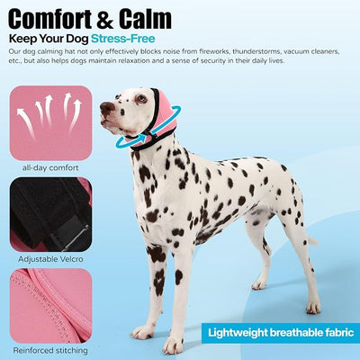Dog Ear Muffs Wrap for Hematoma, Bathing, Drying, Swimming & Noise Anxiety Relief- Elastic Waterproof Ear Protection with Calming Hoodie Design for Grooming