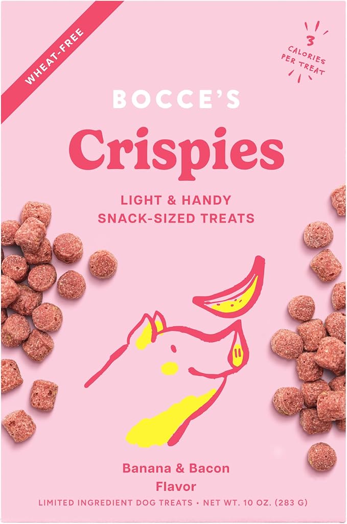 Bocce's Bakery Banana Bacon Crispy Dog Treats, 10 oz
