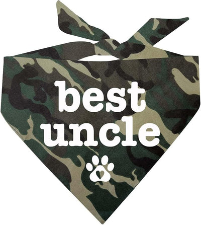 Best Uncle Father's Day, Valentine's Day, Birthday Dog Bandana (Camo, OS 588)