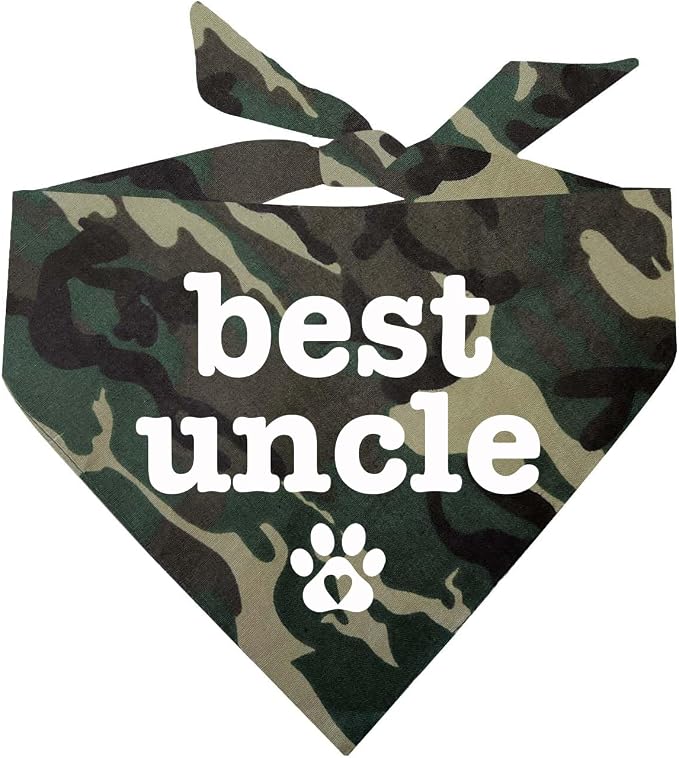 Best Uncle Father's Day, Valentine's Day, Birthday Dog Bandana (Camo, OS 588)