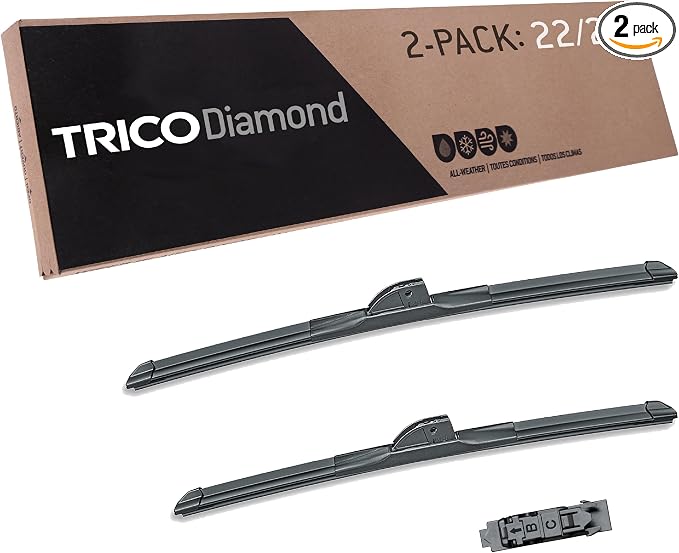 TRICO Diamond 22" + 20" Super Premium Automotive Replacement Windshield Wiper Blades (Set of 2), Passenger and Driver Side All-Weather Beam Wiper Blades for Select Vehicle Models (Item #25-2220)