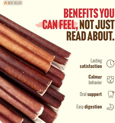Natural Farm Odor Free Bully Sticks (4 Inch, 10 Pack) for Small & Medium Dogs - 100% Beef Chews for Pups, Non-GMO, Grain-Free, Fully Digestible Long Lasting Dog Treats