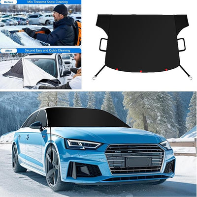 Magnetic Car Windshield Cover Featuring 3 Magnets Suitable for Snow Sun Frosts Protective and Easy Installation