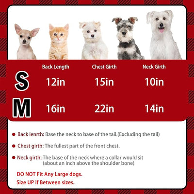 PUPTECK Plaid Dog Shirt, Cute Puppy Cat Polo T-Shirt, Soft Pet Clothes Boy for Small Medium Dogs, Square Red, M