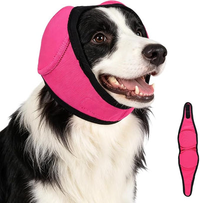 Noise Protection Ear Covers for Dog,Noise Cancelling Ear Wrap,Silent Dog Earmuffs Help Protect Against Noise and Reduce Anxiety,Adjustable Earmuffs are Suitable(Rose red, Small)
