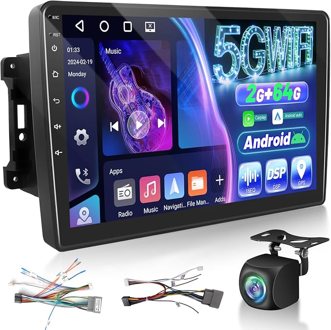 Car Radio Stereo for Jeep Wrangler JK 2007-2018 Compass Grand Cherokee Dodge Ram with Carplay/Android Auto Upgrade 2GB+64GB