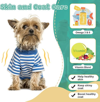 ZEBORA Probiotics for Dogs & Cats, Dog Probiotics for Digestive Health, 6 Billion CFUs Digestive Enzymes with Prebiotics, Omegas & Vitamins for Gut & Itchy - 120 Chews