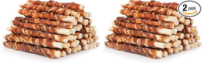 MON2SUN 5 Inch Duck Wrapped Rawhide Dog Treats for Puppy and Small Dogs, Promotes Dental Health, Healthy Snacks 14.11 oz (Pack of 2)