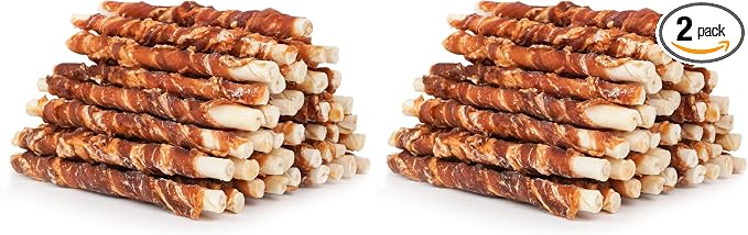 5 Inch Duck Wrapped Rawhide Dog Treats for Puppy and Small Dogs, Promotes Dental Health, Healthy Snacks 14.11 oz (Pack of 2)