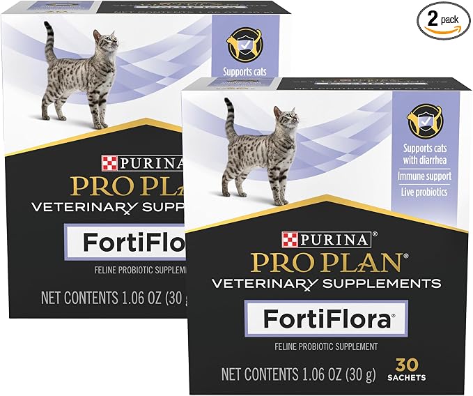 Purina Pro Plan Veterinary Supplements Cat Probiotic Supplement for Cats with Diarrhea 30 ct. Box (Pack of 2)