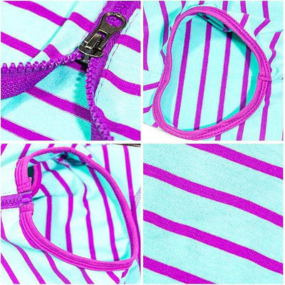 Dog’s Recovery Suit Post Surgery Shirt for Female Male Dog, E-Collar Alternative Wound Protective Clothes (Purple stripe-5xl)