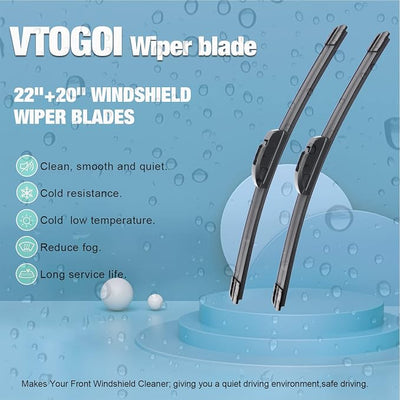 OEM Windshield Wiper Blades Replacement for Hyundai Santa Fe 2001 2002 2003 2004, All Weather Original Factory Quality Front & Rear Wipers Set 22"+20"+13" (Pack of 3)