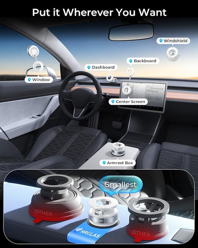 MRGLAS 2026 Upgraded for MagSafe Vacuum Car Phone Mount, 2800gf Strong Magnetic Phone Holders for Your Car, 360° Adjustable 98LBS Suction Cup Car Mount, Car & Truck Accessory for iPhone 12–17 Pro Max
