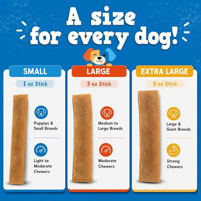 Jack&Pup Yak Cheese Himalayan Dog Chews | Dog Yak Chews for Large Dogs Aggressive Chewers | Hard Yak Cheese Stick (Extra Large, 3 Pack)