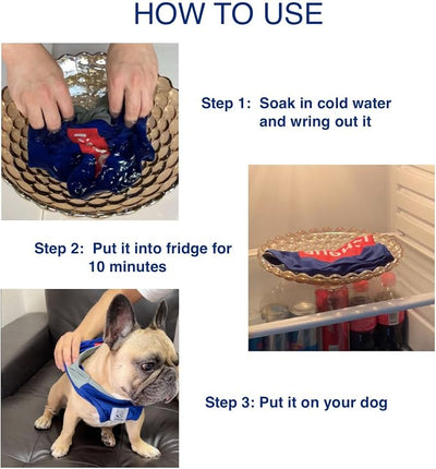 iChoue French Bulldog Summer Cooling Shirt for Dogs UV Sun Protection Vest Sleeveless Stretchy Tank Top English Pug Grey Blue - Large Plus