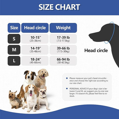 JOHNBOLIN Dog Ear Muffs - No Shake Ear Wrap & Quiet Calming Hoodie, Adjustable Head Snood Cover for Dogs, Noise & Anxiety Relief, Hematoma Protection for Grooming, Bath, Drying, Fireworks (Blue, S)