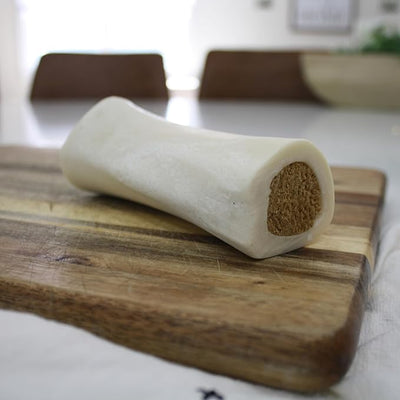 Cadet Stuffed Shin Bone, Long-Lasting Dog Chew Bones for Aggressive Chewers, High Protein Filled Bone Dental Chew for Dogs, Bacon & Cheese Flavor Filling, 3-4" for Small Dogs