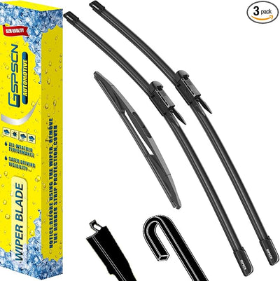 GSPSCN 3 Wipers For 2013-2007 Chevy Tahoe Suburban 1500 2500 & GMC Yukon & Cadillac Escalade ESV EXT, Original Equipment Windshield Wiper Blades 22"+22"+12" (Set of 3)