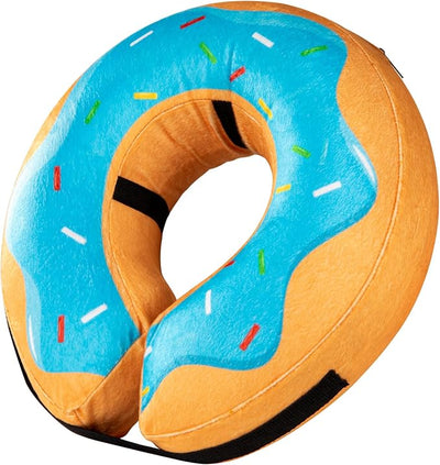 Grand Line Donut Inflatable Collar for Dogs and Cats, Soft Recovery Dog Cone After Surgery, Protective Pet Neck Cone for Small, Medium, Large Dogs, Not Block Vision (Blue, XL)