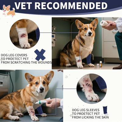 ROZKITCH 4 PCS Cat Leg Sleeve, Cat Leg Wound Protector, Leg-Knee Joint Protectors, Stop Licking A Wound On-Leg