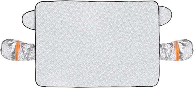 Car Windshield Snow Cover Magnetic 4-Layer Protection for Snow Ice Frost Sunlight Car Windshield Cover with Side Mirror Protector for Most Cars Sedan Compact SUV (57" x 43")